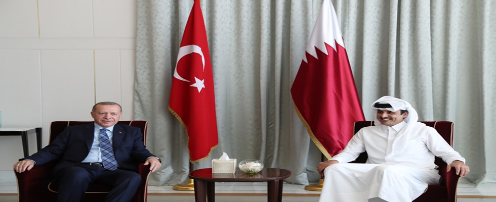 Cumhurbaşkanı Erdoğan, Katar Emiri Şeyh Temim ile görüştü